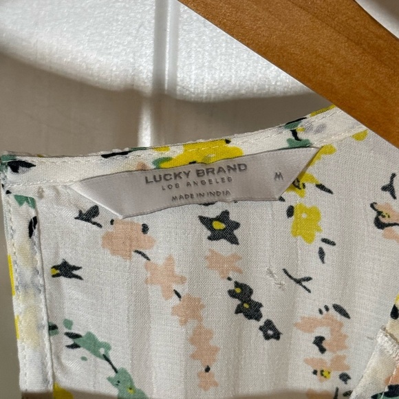 Lucky Brand Floral Ruffle Blouse - White and Yellow - Picture 5 of 11
